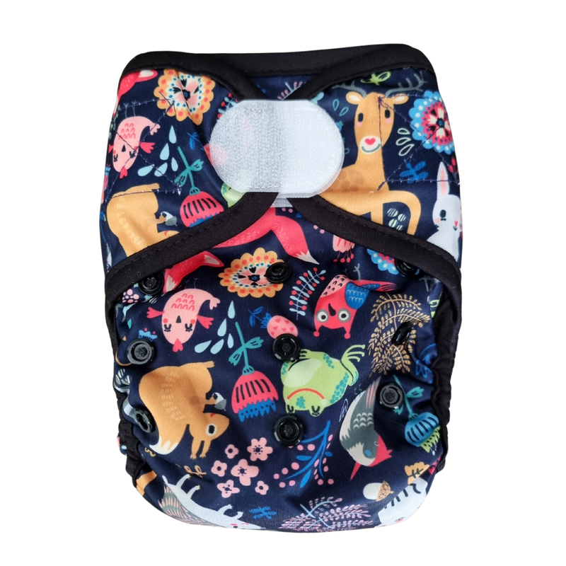 Basic Double Gusset Nappy Covers - Forest Animals