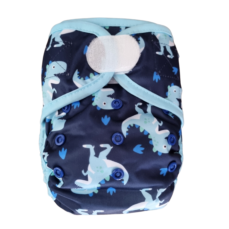 Basic Double Gusset Nappy Covers - Dino Stomp
