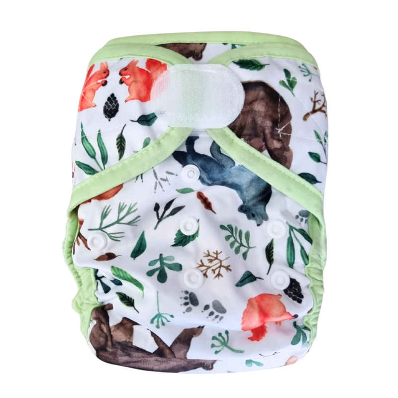 Basic Double Gusset Nappy Covers - Watercolour Woodland
