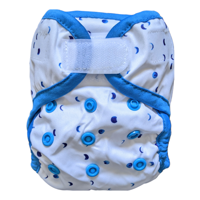 Newborn Nappy Cover - Blue Moons